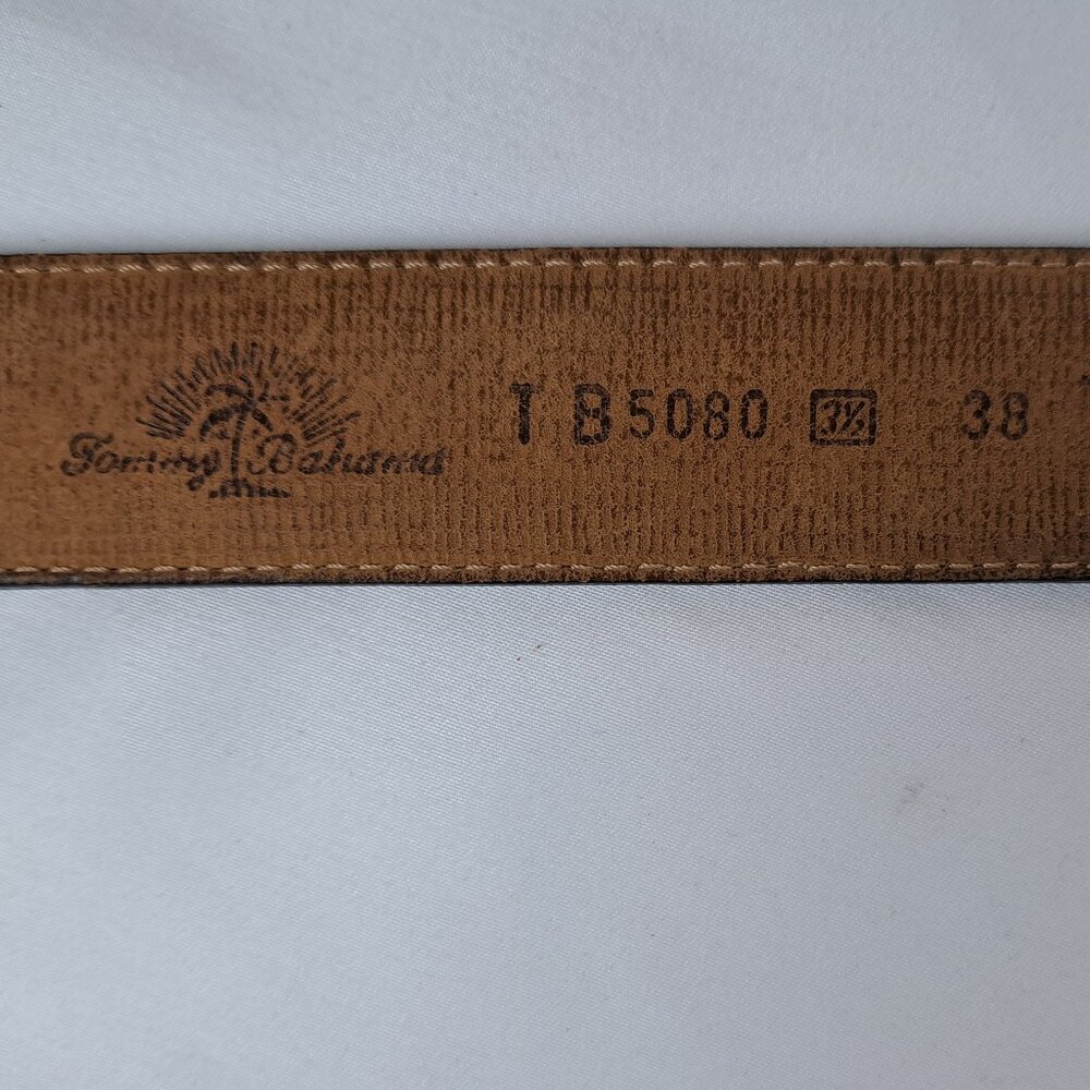 Tommy Bahama Leather & Woven Nylon Belt Size 38 Made in Spain - Picture 7 of 16